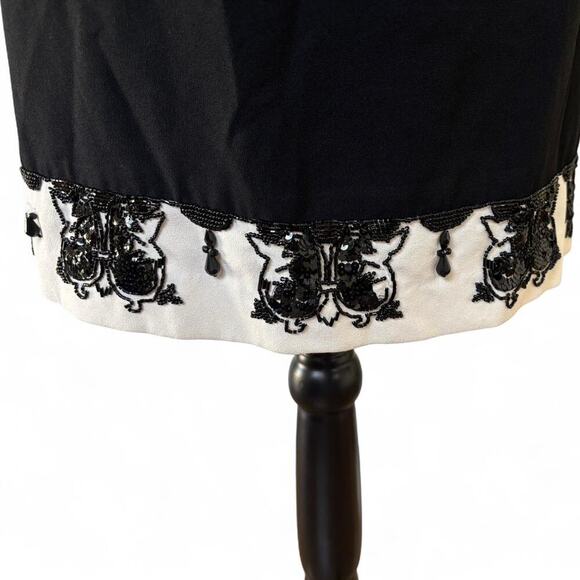 vintage y2k carole Little‎ Black Mini Beaded trim Embroidered Dress size 10. - Picture 3 of 6